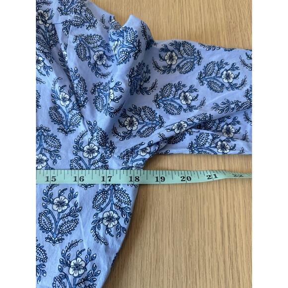 J. Crew Collared Floral Mini Shirtdress Women’s 2 Blue Preppy Cottagecore 2036 - Picture 7 of 9